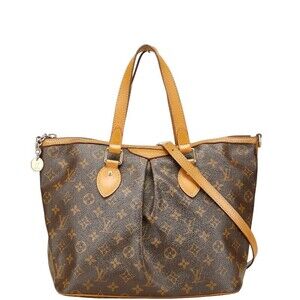 Louis Vuitton Monogram Palermo Tote Bag Hobo Shoulder Brown Leather